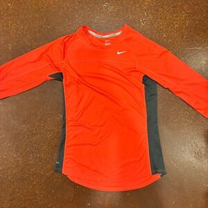 Nike Bright Orange Running Long Sleeve - Size: Small, Color: Bright Orange